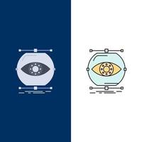 visualize conception monitoring monitoring vision Flat Color Icon Vector