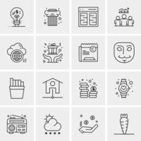 16 iconos de negocios universales vector ilustración de icono creativo para usar en proyectos relacionados con la web y dispositivos móviles