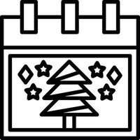 icono de línea de árbol de navidad vector