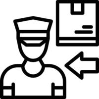 Delivery Boy Line Icon vector