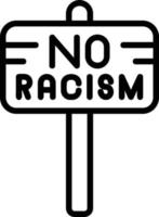 sin icono de línea de racismo vector