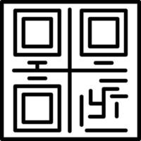 icono de línea de código qr vector