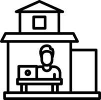 Work From Home Line Icon vector
