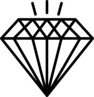 icono de línea de diamante vector