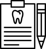 icono de línea de informe dental vector