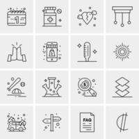 16 iconos de negocios universales vector ilustración de icono creativo para usar en proyectos relacionados con la web y dispositivos móviles