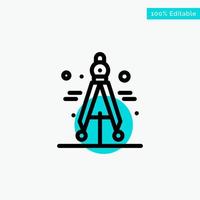 Compass Divider Science turquoise highlight circle point Vector icon