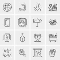 16 iconos de negocios universales vector ilustración de icono creativo para usar en proyectos relacionados con la web y dispositivos móviles