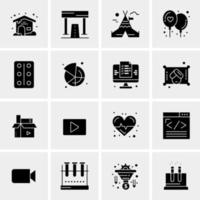 16 iconos de negocios universales vector ilustración de icono creativo para usar en proyectos relacionados con la web y dispositivos móviles