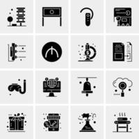 16 iconos de negocios universales vector ilustración de icono creativo para usar en proyectos relacionados con la web y dispositivos móviles