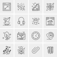 16 iconos de negocios universales vector ilustración de icono creativo para usar en proyectos relacionados con la web y dispositivos móviles