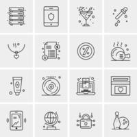 16 iconos de negocios universales vector ilustración de icono creativo para usar en proyectos relacionados con la web y dispositivos móviles