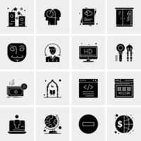 16 iconos de negocios universales vector ilustración de icono creativo para usar en proyectos relacionados con la web y dispositivos móviles