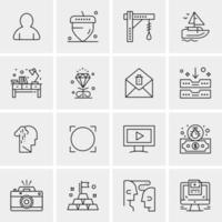 16 iconos de negocios universales vector ilustración de icono creativo para usar en proyectos relacionados con la web y dispositivos móviles