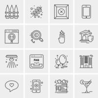 16 iconos de negocios universales vector ilustración de icono creativo para usar en proyectos relacionados con la web y dispositivos móviles