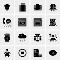 16 iconos de negocios universales vector ilustración de icono creativo para usar en proyectos relacionados con la web y dispositivos móviles