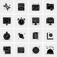 16 iconos de negocios universales vector ilustración de icono creativo para usar en proyectos relacionados con la web y dispositivos móviles