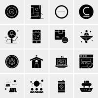 16 iconos de negocios universales vector ilustración de icono creativo para usar en proyectos relacionados con la web y dispositivos móviles