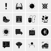 16 iconos de negocios universales vector ilustración de icono creativo para usar en proyectos relacionados con la web y dispositivos móviles