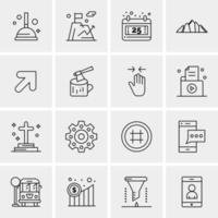 16 iconos de negocios universales vector ilustración de icono creativo para usar en proyectos relacionados con la web y dispositivos móviles