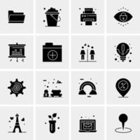 16 iconos de negocios universales vector ilustración de icono creativo para usar en proyectos relacionados con la web y dispositivos móviles