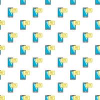 Phone with exclamation speech bubble pattern vector