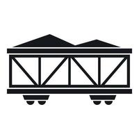 Train cargo wagon icon, simple style vector