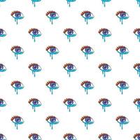 Crying eyes pattern, cartoon style vector