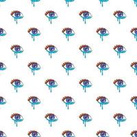 Crying eyes pattern, cartoon style vector