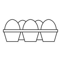 Eggs in carton package icon, outline style vector