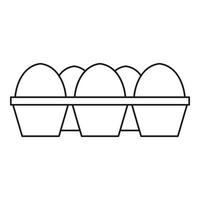 Eggs in carton package icon, outline style vector