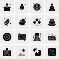 16 iconos de negocios universales vector ilustración de icono creativo para usar en proyectos relacionados con la web y dispositivos móviles