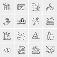 16 iconos de negocios universales vector ilustración de icono creativo para usar en proyectos relacionados con la web y dispositivos móviles