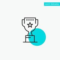 Award Top Position Reward turquoise highlight circle point Vector icon