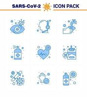 Coronavirus Prevention Set Icons 9 Blue icon such as soap hand hands bottle bubble viral coronavirus 2019nov disease Vector Design Elements