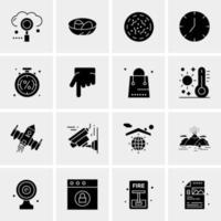 16 iconos de negocios universales vector ilustración de icono creativo para usar en proyectos relacionados con la web y dispositivos móviles