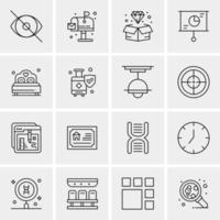 16 iconos de negocios universales vector ilustración de icono creativo para usar en proyectos relacionados con la web y dispositivos móviles