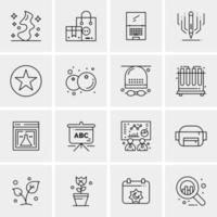 16 iconos de negocios universales vector ilustración de icono creativo para usar en proyectos relacionados con la web y dispositivos móviles