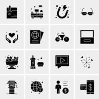 16 iconos de negocios universales vector ilustración de icono creativo para usar en proyectos relacionados con la web y dispositivos móviles