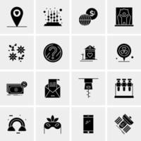 16 iconos de negocios universales vector ilustración de icono creativo para usar en proyectos relacionados con la web y dispositivos móviles