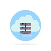 cloud storage computing data flow Flat Color Icon Vector