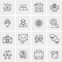 16 iconos de negocios universales vector ilustración de icono creativo para usar en proyectos relacionados con la web y dispositivos móviles