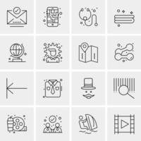 16 iconos de negocios universales vector ilustración de icono creativo para usar en proyectos relacionados con la web y dispositivos móviles