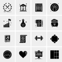 16 iconos de negocios universales vector ilustración de icono creativo para usar en proyectos relacionados con la web y dispositivos móviles