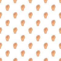 Clenched fist pattern, cartoon style vector