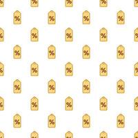 Tag with percentage sign pattern, cartoon style vector