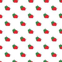 Red and green sweet pepper pattern, cartoon style vector