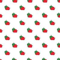 Red and green sweet pepper pattern, cartoon style vector