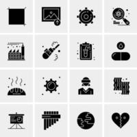 16 iconos de negocios universales vector ilustración de icono creativo para usar en proyectos relacionados con la web y dispositivos móviles