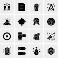 16 iconos de negocios universales vector ilustración de icono creativo para usar en proyectos relacionados con la web y dispositivos móviles